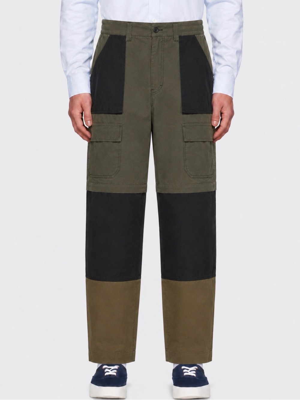 Maison Kitsune Convertible Cargo Pants Khaki Green Black Men's Sz 38 XS Gorpcore